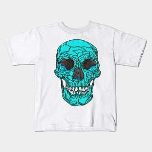 Light bluish green skull Kids T-Shirt